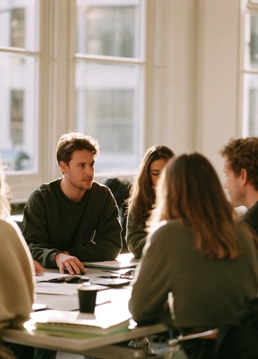 Four Colleagues In A Conversation